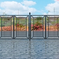 Iron fence effect diagram white steel fence effect diagram 3d model