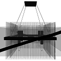 Modern Chandelier Design With Geometric Frame Intersecting Beams And Transparent Lines