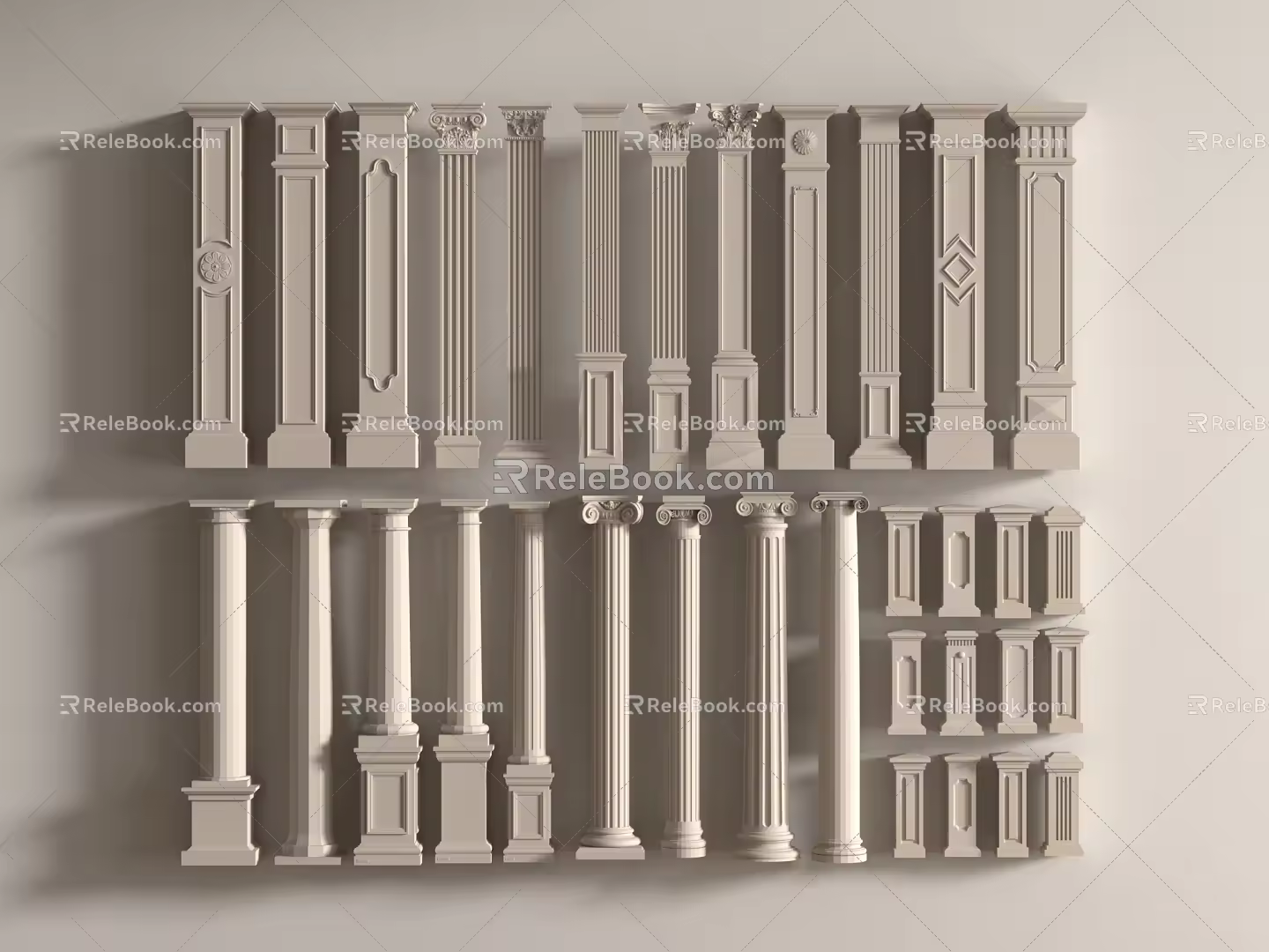 modern column roman column 3d model