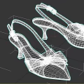 Black Stylish High Heel Shoes With Pointed Toe And Bow Slingback Design