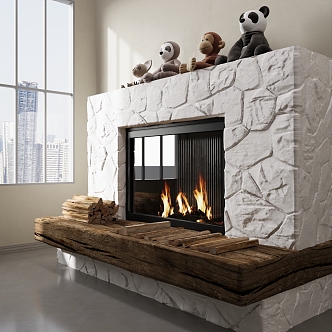 Modern Fireplace 3d model