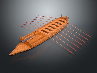 Modern Boat Rowing 3d model