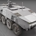 Wheeled Armored Vehicle With Six Wheels Turret Weapon System And Protective Armor