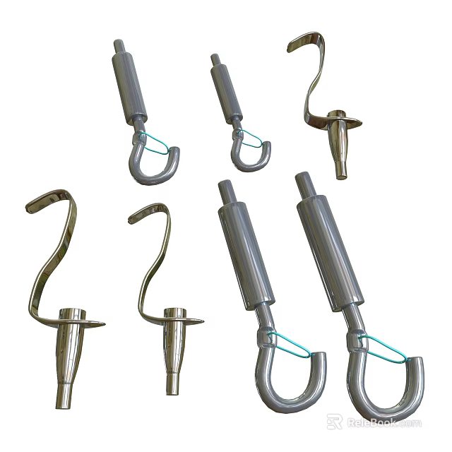 Variety Of Metal Hooks For Different Uses 3d model 
