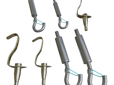 Variety Of Metal Hooks For Different Uses 3d model