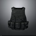 Black Tactical Vest Featuring Multiple Utility Pockets Straps And Protective Panels 3d model