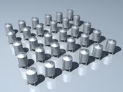 Modern Tubing Barrel Stainless Steel Tubing Barrel 3d model Modern Tubing Barrel Stainless Steel Tubing Barrel 3d model