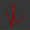Modern Iron Hook Triangular Hook Fish Hook 3d model