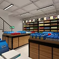 Tobacco and Liquor Store Interior With Shelves Displaying Various Wines and Tobacco Products
