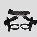 Leather Tactical Headband With Circular Gauge Metal Buckles And Adjustable Straps