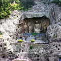 Grotto Garden Landscape With Buddha Statues Rocky Mountain Green Trees And Stone Steps