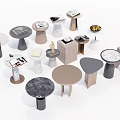 Modern Side Table Simple Round Tea Table 3d model