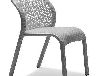 Lightweight Modern Outdoor Chair With Perforated Backrest And Woven Design 3d model