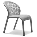 Lightweight Modern Outdoor Chair With Perforated Backrest And Woven Design