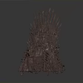 Iron Throne Made Of Swords With Ancient Metal Structure And Majestic Design