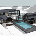 Modern Boutique Guesthouse Architecture With Swimming Pool Glass Walls And Terrace Design