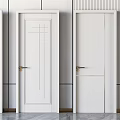 Modern White Hinged Doors With Various Panel Designs For Home Interiors 3d model