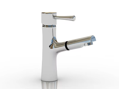 Modern Chrome Kitchen Faucet With Single Handle And Sleek Tall Spout Design 3d model
