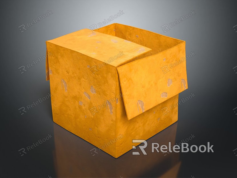 Old cardboard box box box carton container realistic model