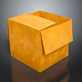 Yellow Cardboard Box With Open Lid For Storing Daily Living Supplies