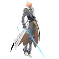 Modern Game Character Li Bai Sword Shadows 3d model