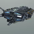 Massive Futuristic Sci-Fi Spaceship With Metallic Surface And Intricate Structural Details 3d model