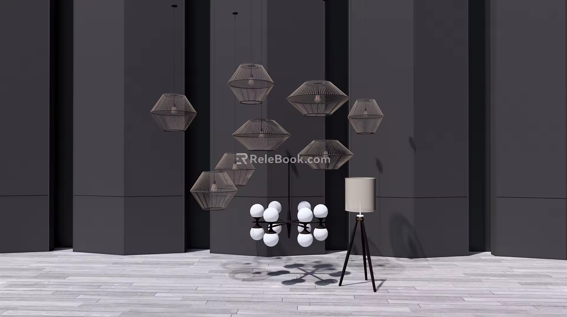 Modern lamp combination chandelier 3d model