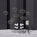 Modern lamp combination chandelier 3d model