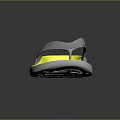 Comfortable Casual Flip Flops With Yellow Insole And Gray Perforated Upper Design