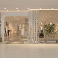 Elegant Modern Clothing Store Interior Featuring Fashion Apparel Display And Decorative Plants