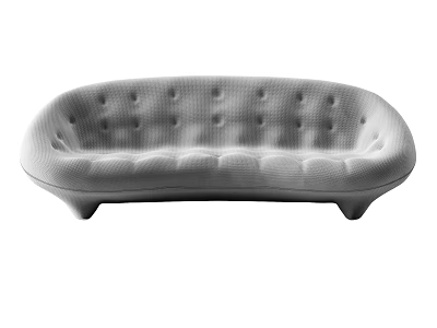 Modern Multi Person Sofa With Curved Design And Button Tufted Details 3d model