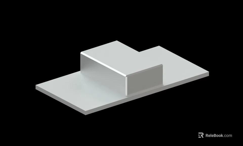 White Geometric Structure 3D Model With Rectangular Blocks On Black Background 3d model