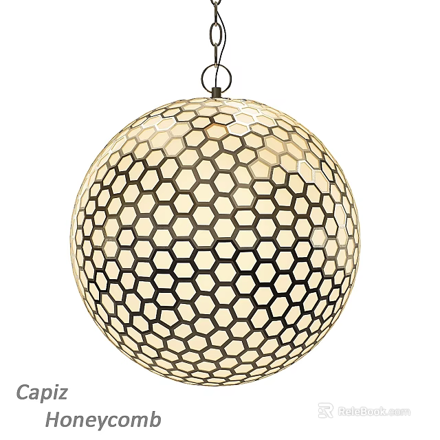 Modern Spherical Chandelier With Honeycomb Hexagonal Pattern For Interior Lighting 3d model 