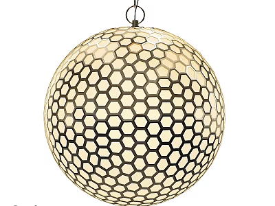 Modern Spherical Chandelier With Honeycomb Hexagonal Pattern For Interior Lighting 3d model