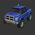 Rugged Off Road Terrain With Blue Toy Truck And Muddy Trails