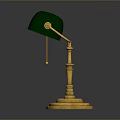 Elegant Green Lampshade Table Lamp With Gold Stand And Base Design