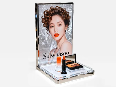 Sulwhasoo Cosmetic Showcase Featuring Lipstick Eyeshadow Palette And Makeup Products 3d model