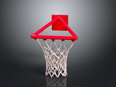 Innovative Sports Facility Architecture With Red Basketball Hoop And White Net Structure 3d model