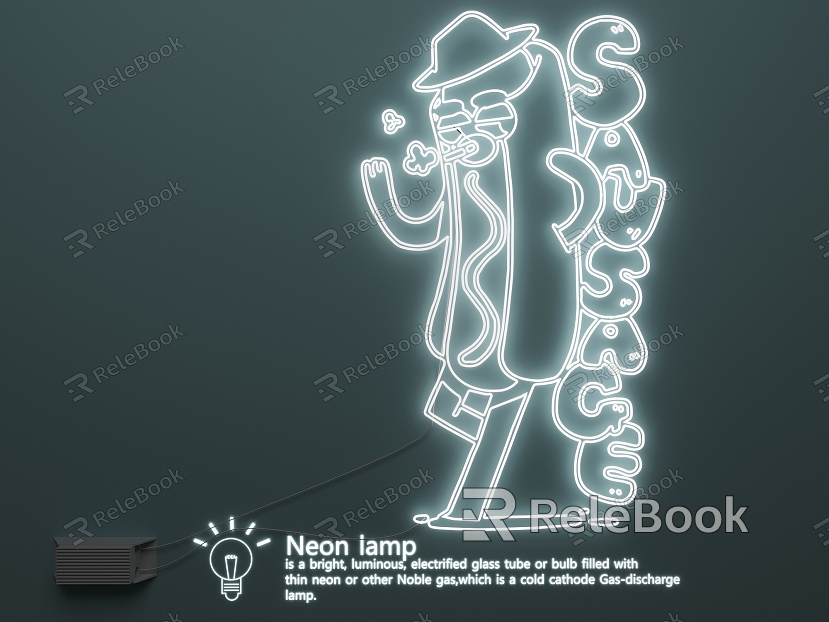 Neon luminous words advertising words model