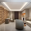 Modern Open Kitchen Interior Design With White Cabinets Sofa Chairs And Bookshelves