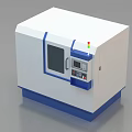 Industrial Equipment With White Body Blue Frame Transparent Observation Window Control Panel And Indicator Lights