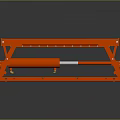 Red Metal Equipment Frame With Adjustable Support Bars And Sturdy Platform Structure 3d model