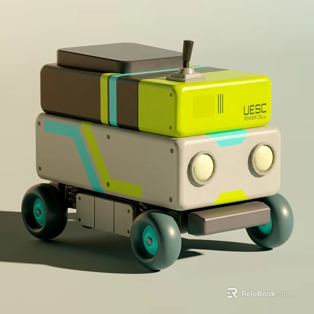 Detailed Automotive Parts With Colorful Mechanical Components Structural Design And Wheels 3d model 