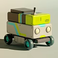 Detailed Automotive Parts With Colorful Mechanical Components Structural Design And Wheels