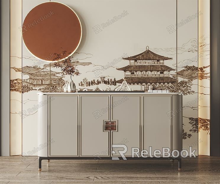 New Chinese-style Entrance Cabinet model