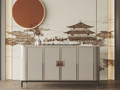 New Chinese-style Entrance Cabinet model