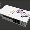 White Electronic Game Console Featuring ELF Branding With Attached Controller And Interface Ports 3d model