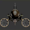 Steampunk Water Vehicle With Wooden Structure Brass Components Vintage Design Elements And Propeller