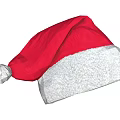Red And White Santa Hat With Furry Trim And Pom Pom On Top