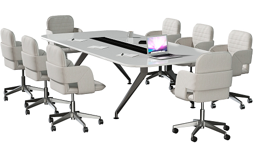 Modern Meeting Tables and Chairs Simple Office Meeting Tables and Chairs 3d model